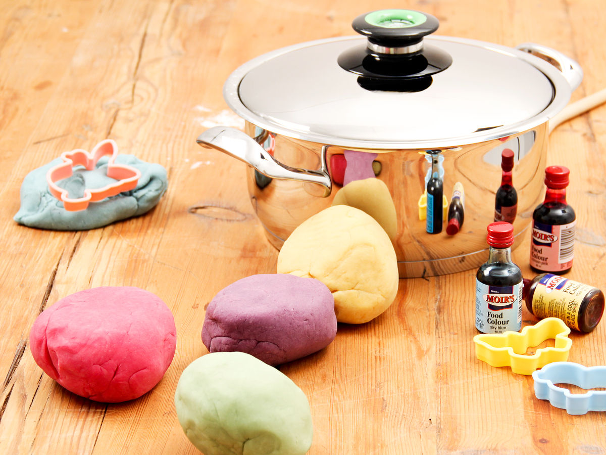 Homemade play-dough made in AMC Cookware